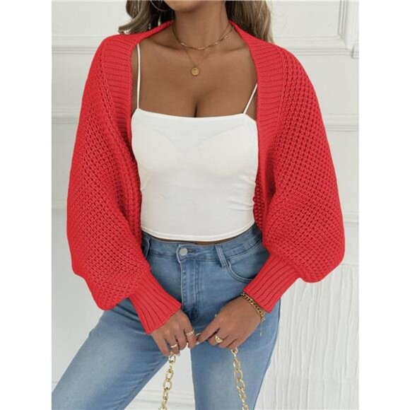 Open Front Batwing Sleeve Cardigan - Picture 10 of 15